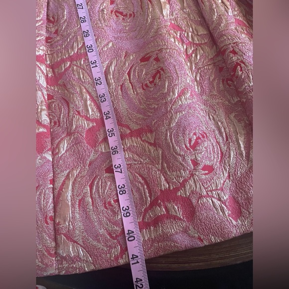 Carmen Marc Valvo Pink Fit and Flare Midi Dress for Weddings - Picture 11 of 11